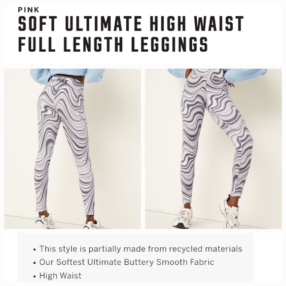 Victoria's secret pink soft ultimate high waist leggings..FINAL..GRAY SWIRL NWT - Picture 1 of 8